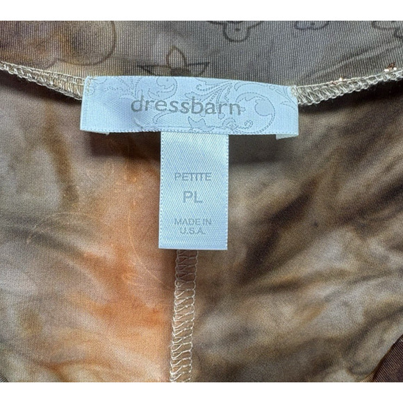 VTG Dressbarn Petit Large Top Orange Brown Floral Y2k Sparkle Boho Fairy Stretch - Picture 3 of 8